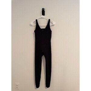 JoyLab Black Textured Strappy Back Athletic Jumpsuit Small